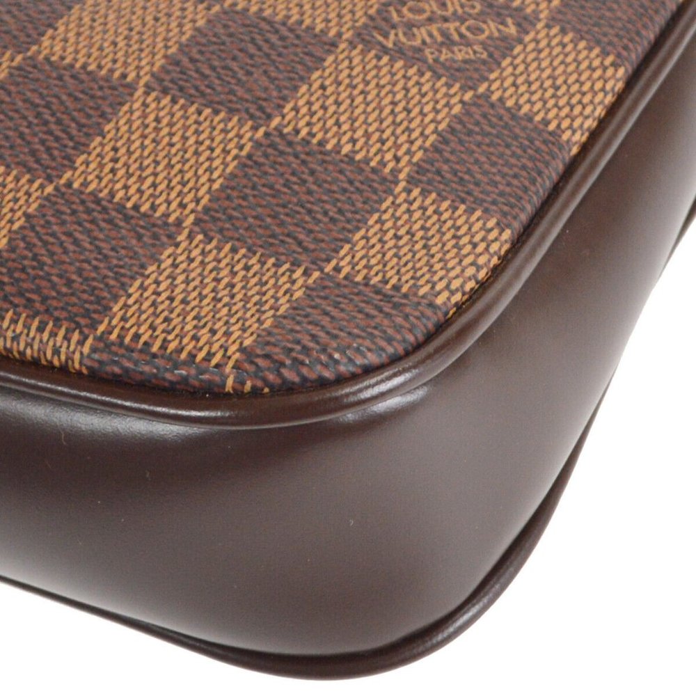 Authenticity Guarantee LOUIS VUITTON NAVONA HAND BAG POUCH PURSE DAMIER EBENE N5 - Picture 3 of 8